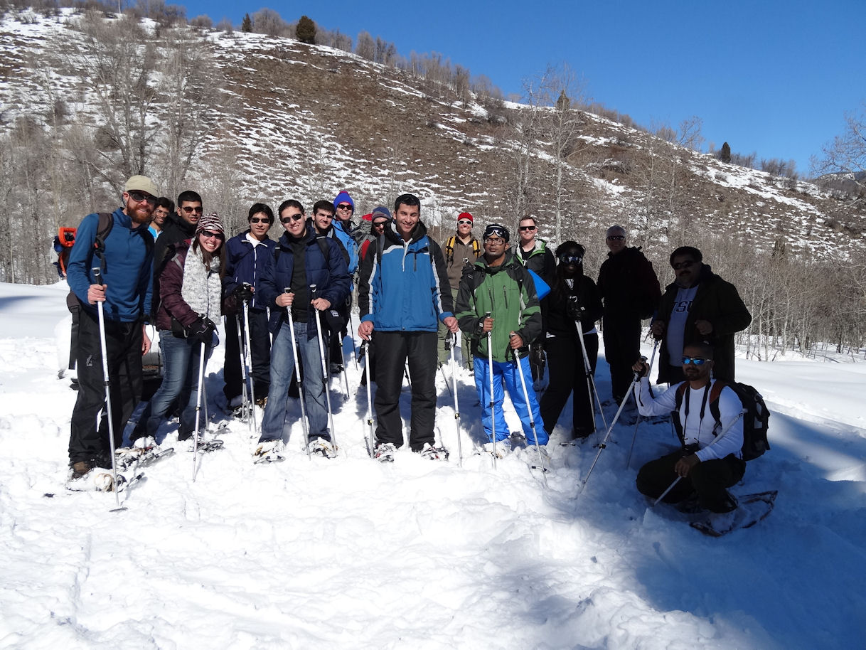 Group snowshoe hike