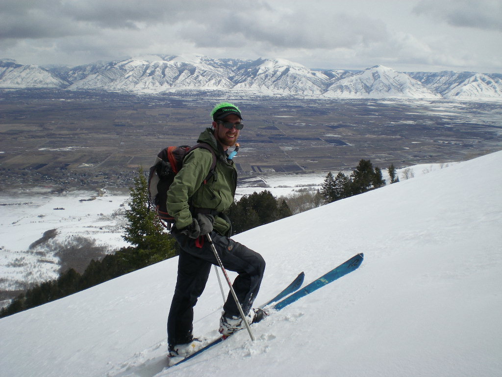 Backcountry skiing in the Wellsville Mtns
